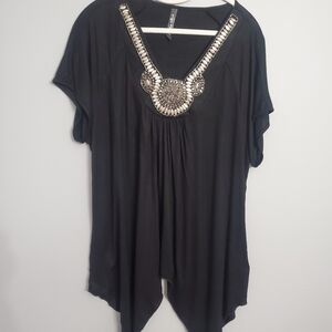White Mark Black Women's Top Embelished Soft Whimsycal Casual SZ 3XL NWOT